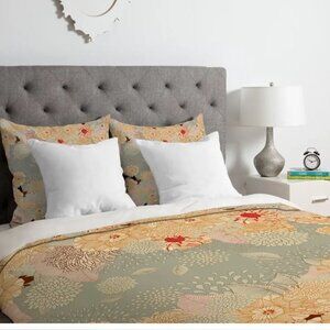 Iveta Abolina Traditional Floral Queen Duvet Cover and Two (2) Standard Shams